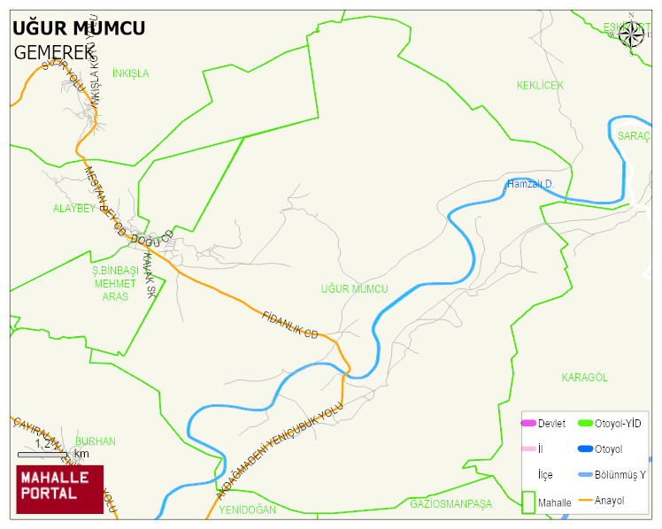 ÇEPNİ BELDESİ UĞUR MUMCU Mahallesi Haritası | Coğrafi Yapı ve Detaylı Haritası