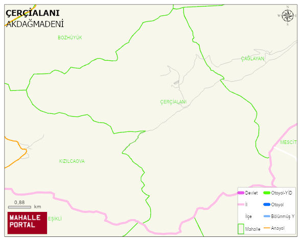 ÇERÇİALANI Köyü Haritası | Uydu Görüntüsü ve Harita Detayları