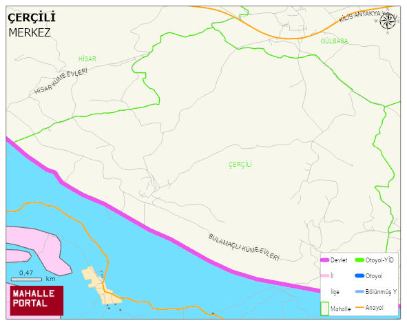 ÇERÇİLİ Köyü Haritası | Uydu Görüntüsü ve Harita Detayları