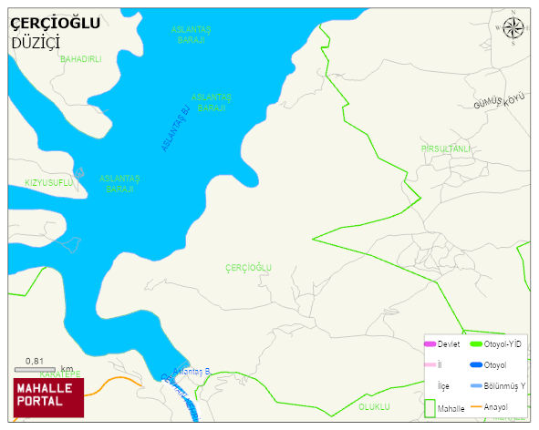 ÇERÇİOĞLU Köyü Haritası | Mahalle ve Köy Sınırı