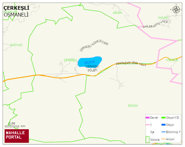ÇERKEŞLİ Köyü Haritası | Mahalle ve Köy Sınırı