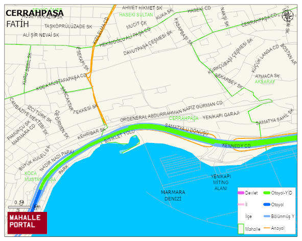 CERRAHPAŞA Mahallesi Haritası | Coğrafi Yapı ve Detaylı Haritası