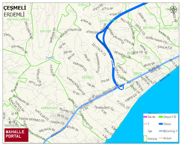 ÇEŞMELİ Mahallesi Haritası | Mahalle ve Köy Sınırı
