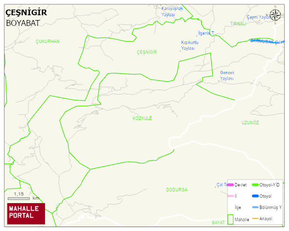 ÇEŞNİGİR Köyü Haritası | Sayısal Bölge Görünümü