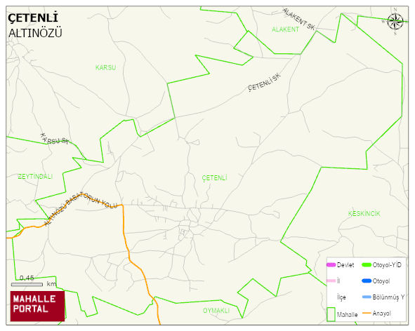 ÇETENLİ Mahallesi Haritası | Detaylı Köy ve Mahalle Görünümü