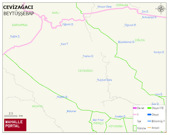 CEVİZAĞACI Köyü Haritası | Mahalle ve Köy Sınırı