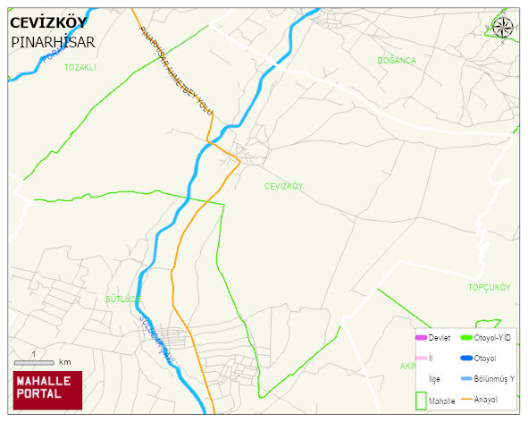 CEVİZKÖY Köyü Haritası | Mahalle Sokak Haritası