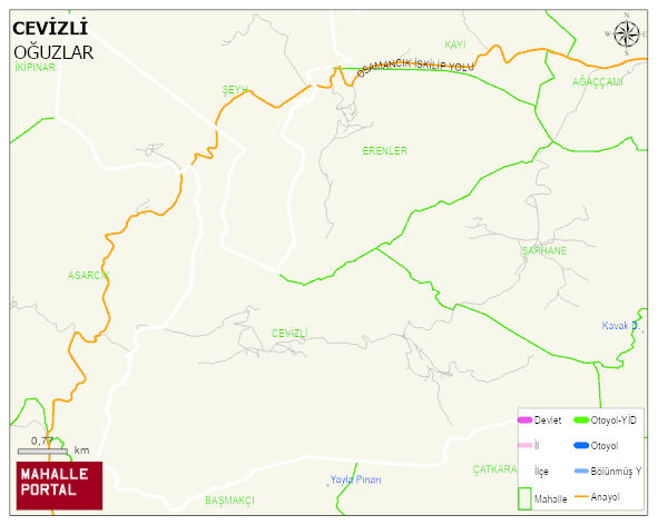CEVİZLİ Köyü Haritası | Mahalle ve Köy Sınırı