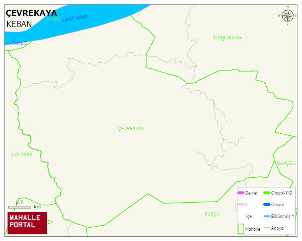 ÇEVREKAYA Köyü Haritası | Sayısal Bölge Görünümü