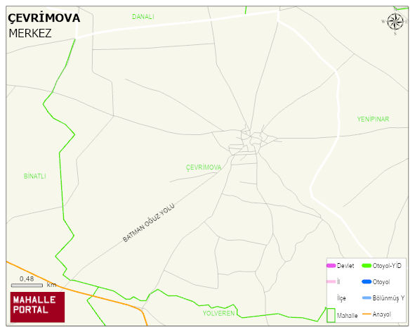 ÇEVRİMOVA Köyü Haritası | İnteraktif Köy ve Mahalle Sınırları