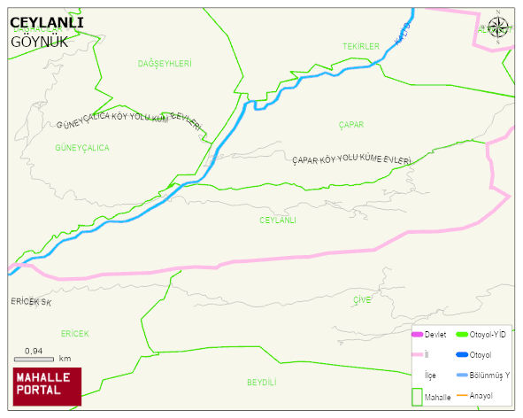 CEYLANLI Köyü Haritası | İnteraktif Köy ve Mahalle Sınırları