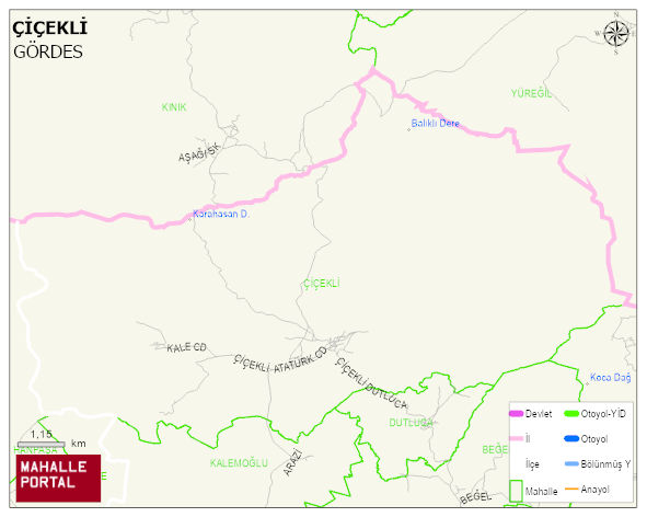 ÇİÇEKLİ Mahallesi Haritası | Yükselti ve Doğa Özellikleri