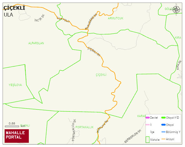 ÇİÇEKLİ Mahallesi Haritası | Dağlar, Ovalar ve Akarsu Bilgileri