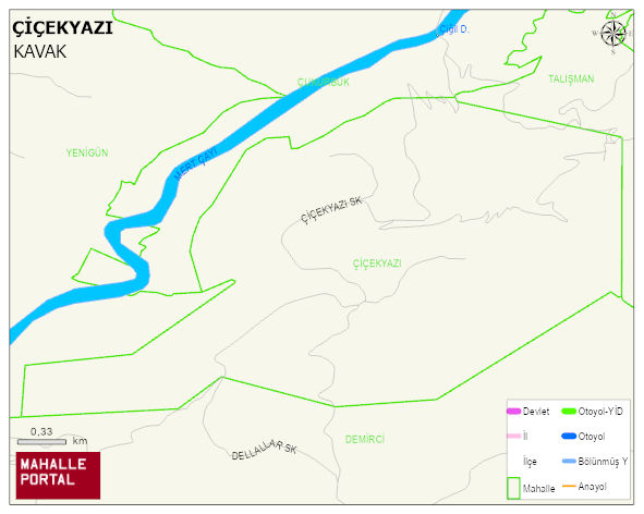 ÇİÇEKYAZI Mahallesi Haritası | Mahalle Sokak Haritası