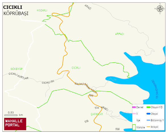 CICIKLI Mahallesi Haritası | Coğrafi Yapı ve Detaylı Haritası