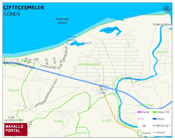 ÇİFTEÇEŞMELER Mahallesi Haritası | Sayısal Bölge Görünümü
