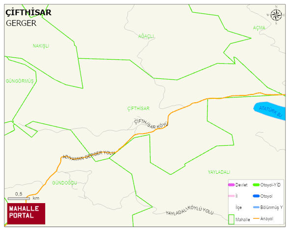 ÇİFTHİSAR Köyü Haritası | Mahalle ve Köy Sınırı