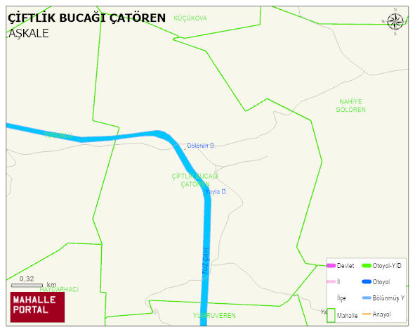 ÇİFTLİK BUCAĞI ÇATÖREN Mahallesi Haritası | Coğrafi Yapı ve Detaylı Haritası