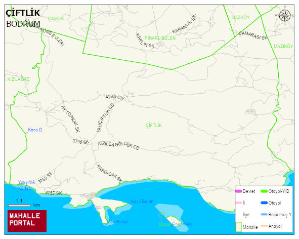 ÇİFTLİK Mahallesi Haritası | Mahalle ve Köy Sınırı