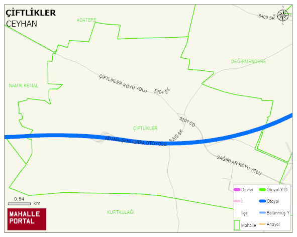 ÇİFTLİKLER Mahallesi Haritası | Dağlar, Ovalar ve Akarsu Bilgileri
