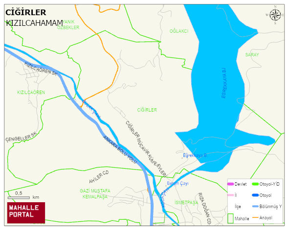 CİĞİRLER Mahallesi Haritası | Dağlar, Ovalar ve Akarsu Bilgileri