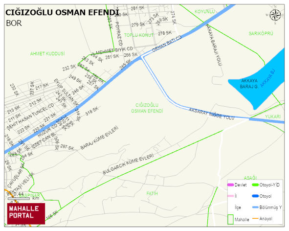 CIĞIZOĞLU OSMAN EFENDİ Mahallesi Haritası | Yükselti ve Doğa Özellikleri