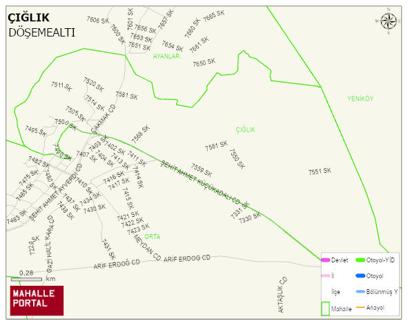 ÇIĞLIK Mahallesi Haritası | Detaylı Köy ve Mahalle Görünümü
