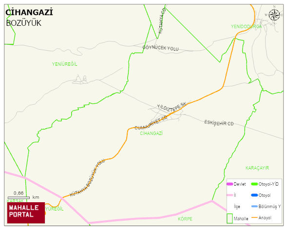 CİHANGAZİ Köyü Haritası | Dağlar, Ovalar ve Akarsu Bilgileri