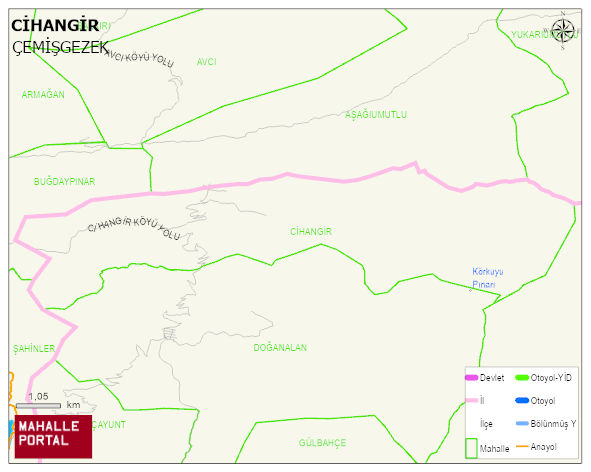 CİHANGİR Köyü Haritası | Coğrafi Yapı ve Detaylı Haritası