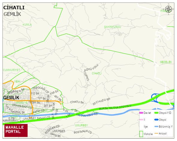 CİHATLI Mahallesi Haritası | Coğrafi Yapı ve Detaylı Haritası