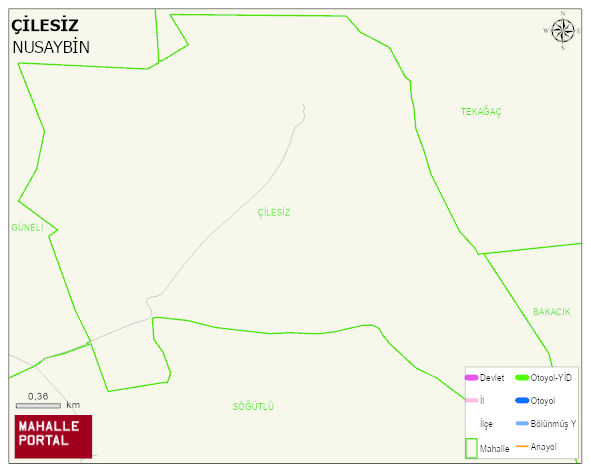 ÇİLESİZ Mahallesi Haritası | Mahalle ve Köy Sınırı