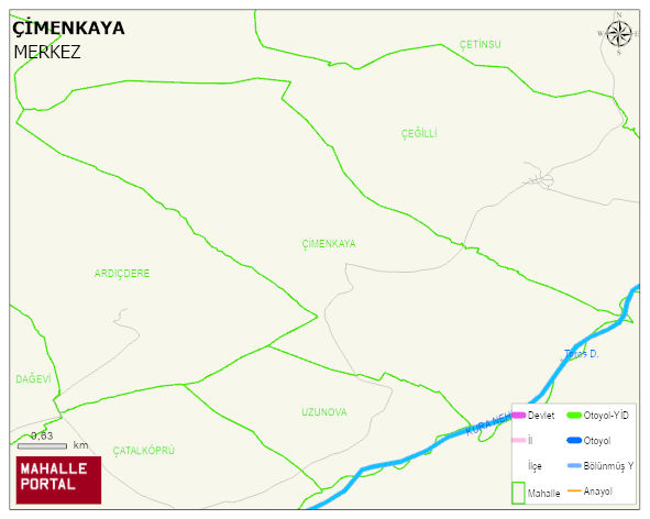 ÇİMENKAYA Köyü Haritası | Detaylı Köy ve Mahalle Görünümü