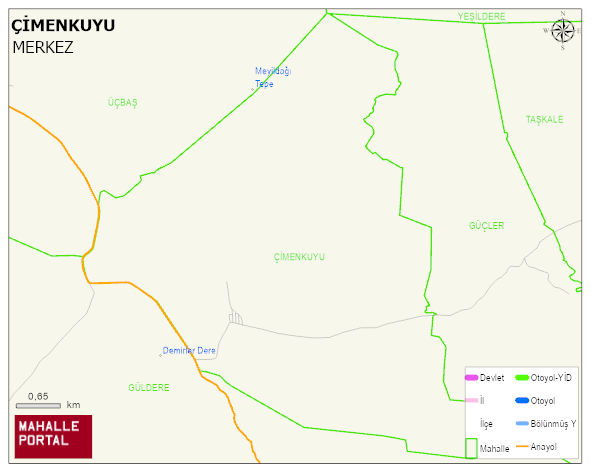 ÇİMENKUYU Köyü Haritası | Coğrafi Yapı ve Detaylı Haritası