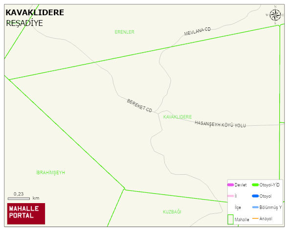 CİMİTEKKE BELDESİ KAVAKLIDERE Mahallesi Haritası | Dağlar, Ovalar ve Akarsu Bilgileri
