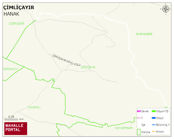 ÇİMLİÇAYIR Köyü Haritası | Dağlar, Ovalar ve Akarsu Bilgileri