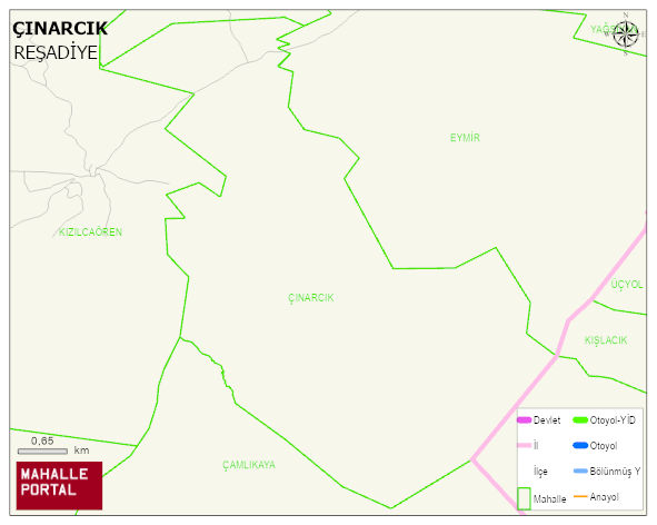 ÇINARCIK Köyü Haritası | Yükselti ve Doğa Özellikleri