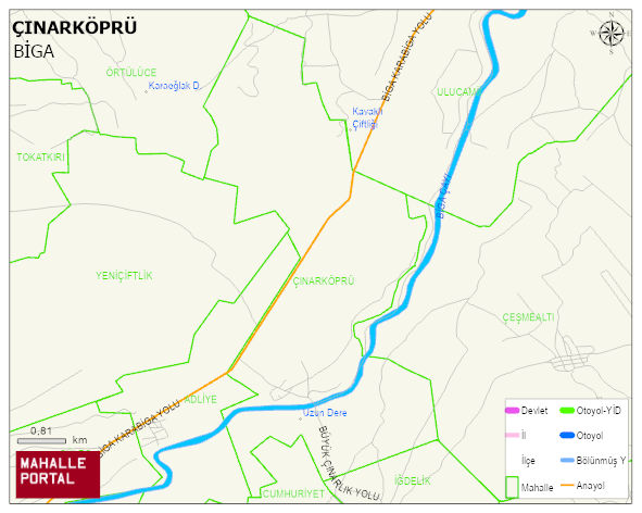 ÇINARKÖPRÜ Köyü Haritası | Yükselti ve Doğa Özellikleri