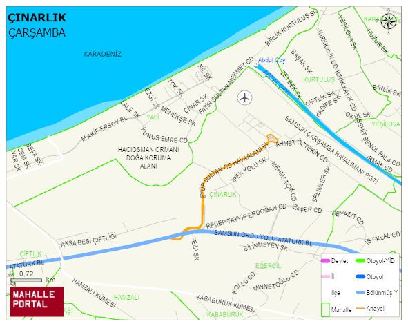 ÇINARLIK Mahallesi Haritası | Yükselti ve Doğa Özellikleri