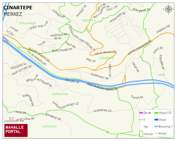 ÇINARTEPE Mahallesi Haritası | Sayısal Bölge Görünümü