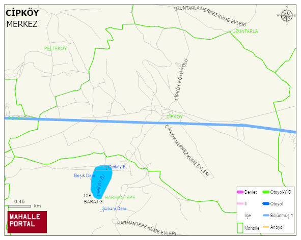 CİPKÖY Köyü Haritası | Detaylı Köy ve Mahalle Görünümü