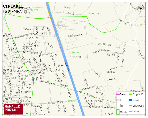 ÇIPLAKLI Mahallesi Haritası | Coğrafi Yapı ve Detaylı Haritası