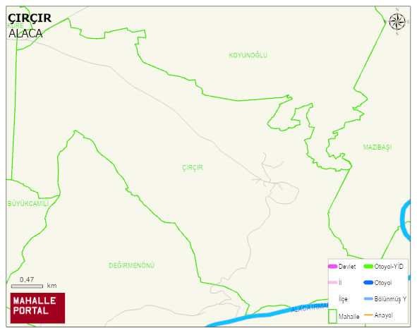 ÇIRÇIR Köyü Haritası | Detaylı Köy ve Mahalle Görünümü