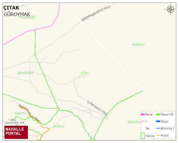 ÇITAK Köyü Haritası | Yükselti ve Doğa Özellikleri
