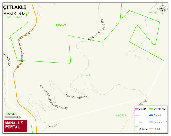 ÇITLAKLI Mahallesi Haritası | Detaylı Köy ve Mahalle Görünümü