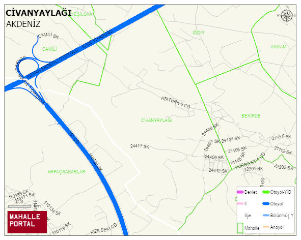 CİVANYAYLAĞI Mahallesi Haritası | Detaylı Köy ve Mahalle Görünümü