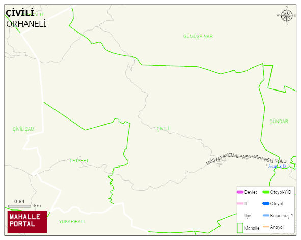 ÇİVİLİ Mahallesi Haritası | İnteraktif Köy ve Mahalle Sınırları
