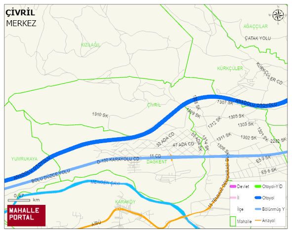 ÇİVRİL Mahallesi Haritası | Yükselti ve Doğa Özellikleri