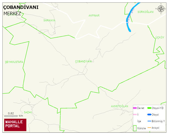 ÇOBANDİVANI Köyü Haritası | İnteraktif Köy ve Mahalle Sınırları