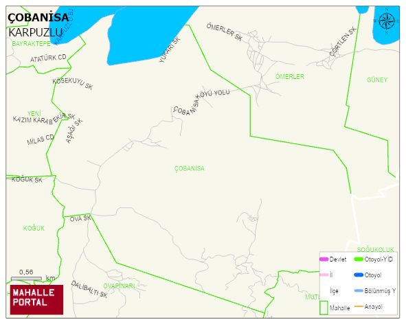 ÇOBANİSA Mahallesi Haritası | Sayısal Bölge Görünümü