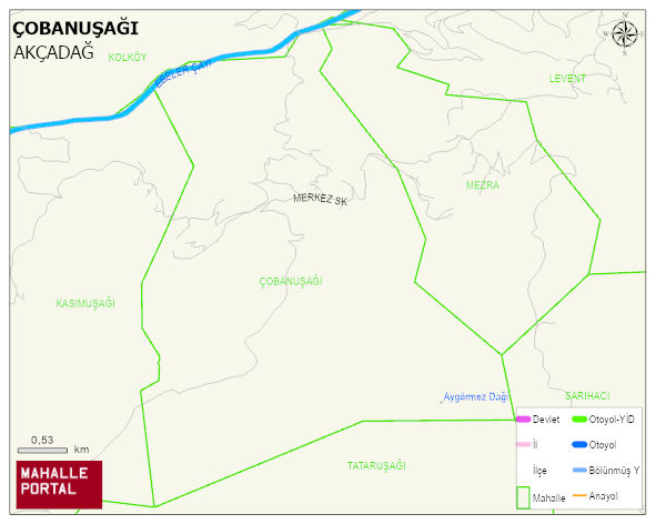 ÇOBANUŞAĞI Mahallesi Haritası | Mahalle ve Köy Sınırı